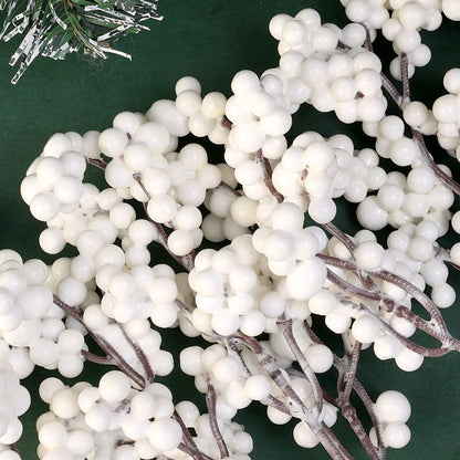 40/4PCS Artificial White Berries Stems Christmas Berry Branches Fake Fruit Flowers DIY Wedding Party New Year Home Decorations
