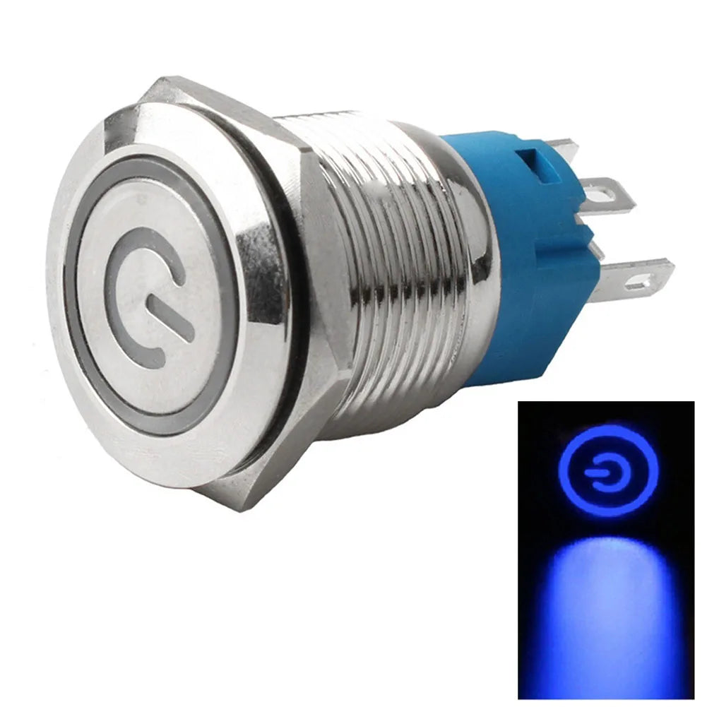 Control Systems Yellow Light Momentary Button Switch 12-24V Momentary Push Button Compact Push Button IP66 Push Button