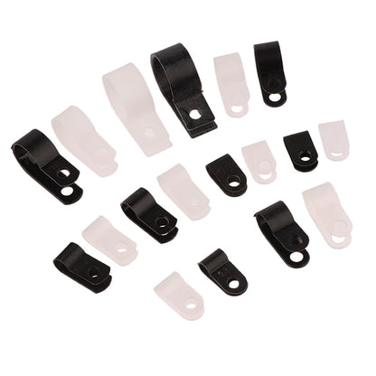 100Pcs/Pack U-Type R-Type Nylon Clamp Cable Clips Plastic Hose Fasteners Mount Fix Hardware Electrical Fitting Wire Management