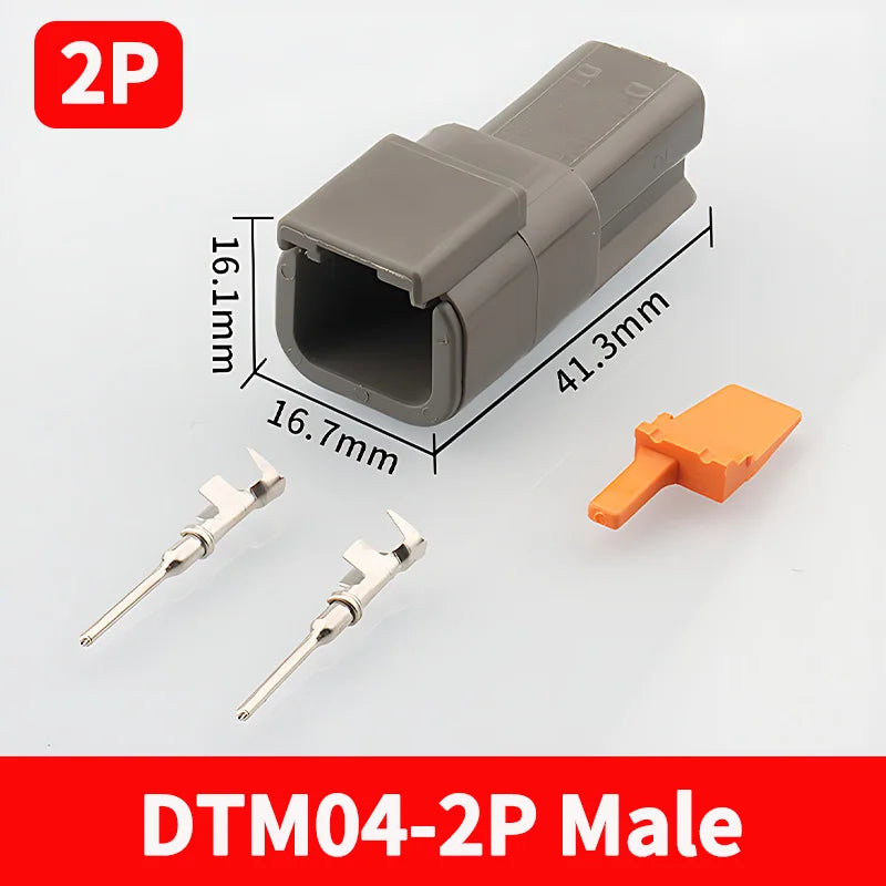 2-12 Pin Way Deutsch DTM Series Connector Male Female Docking Harness Plug 2P 3P 4P 6P 8P 12P DTM04-2P DTM06-2S