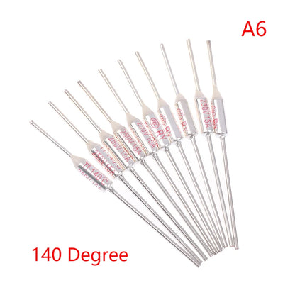 10Pcs RY Thermal Fuse 15A 250V Temperature Cutoff 121C–192C