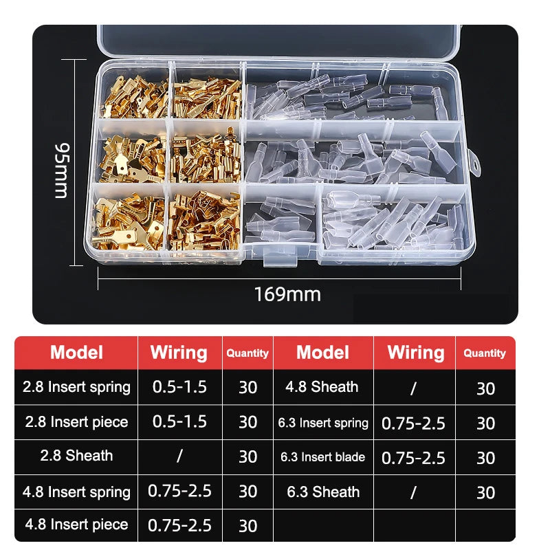 Gold Silver Docking Terminal Cable Bare Terminal with Spring Insert Sheath, Male and Female Pair Terminal Box