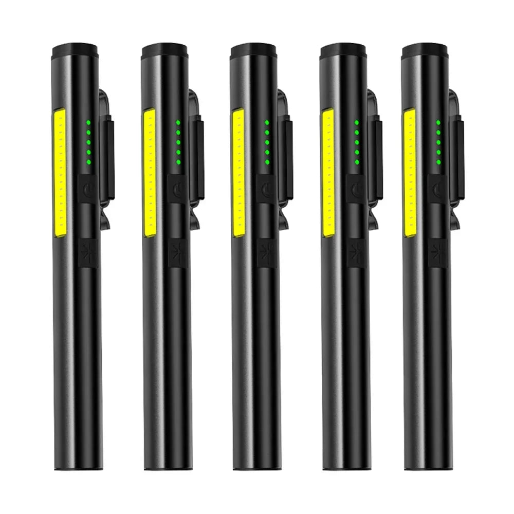 Portable UV LED Pen Light USB Rechargeable Work Lantern with Magnet