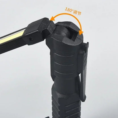 Powerful Fold Flashlight Type-c Rechargeable Lantern Built-in Battery Magnetic LED Work Lights for Camping Garage Emergency Lamp