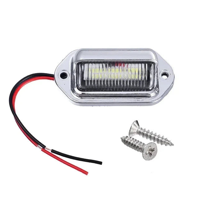 6 LED Car License Plate Light 12-24V Waterproof White Lamp