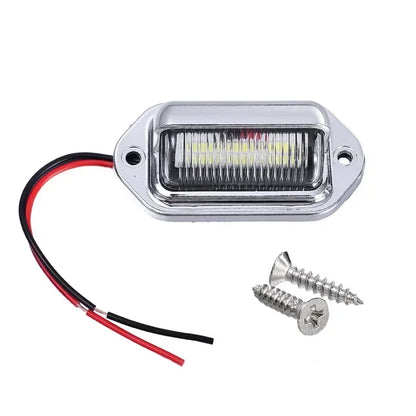 6 LED Car License Plate Light 12-24V Waterproof White Lamp