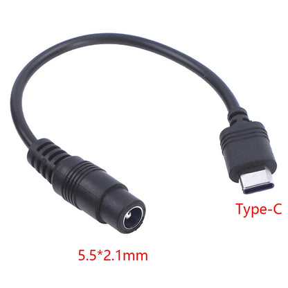 DC Type-C Female to 5.5x2.1mm Female Cable – 5521 DC Power Jack Adapter & USB Type-C Power Converter