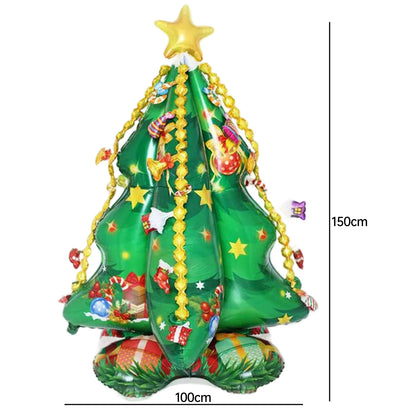 Christmas Foil Balloon, Giant Santa Claus and Gingerbread Man Decor, Aluminum Foil Balloon for Xmas Party, Air Globos Supplies