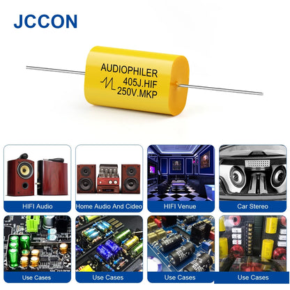 250V MKP Metal Film Audio Capacitor 1µF-3.3µF for HiFi Coupling & Frequency Dividing