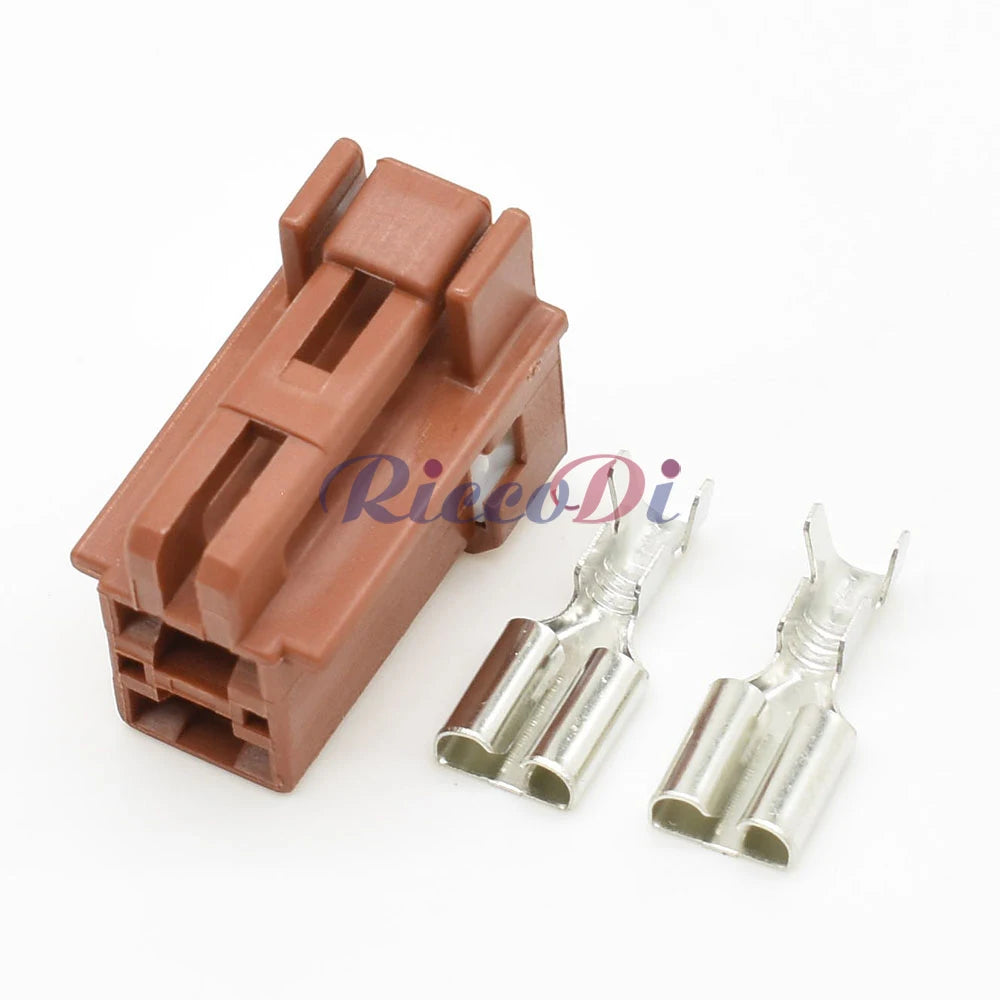 DJ7021K-6.3-21 Automotive 2-Pin 6.3mm Wire Harness Connector Socket with Terminals