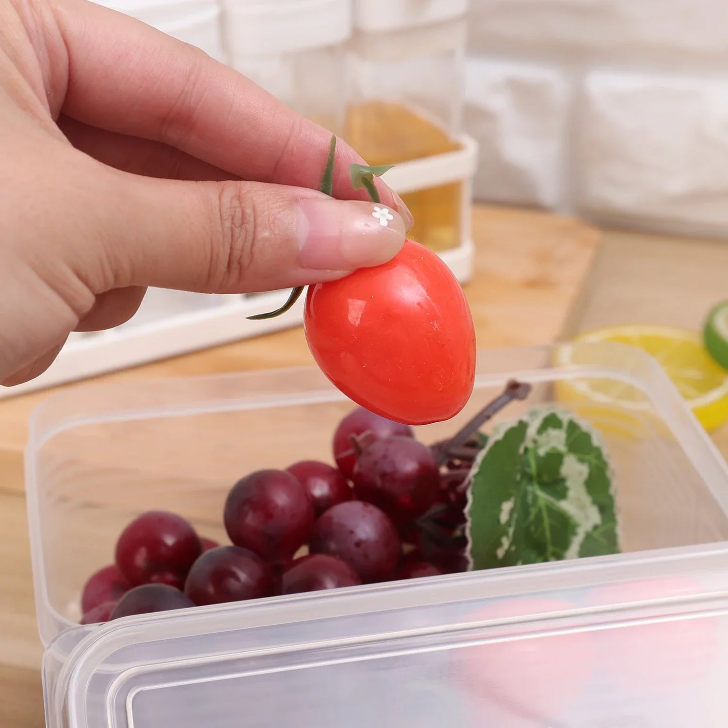 Refrigerator Storage Box Fridge Organizer Vegetable Fruit Fresh Food Crisper Box Freeze Meat Storage Container Kitchen Organizer