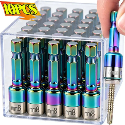 Stainless Steel Sleeve Wrench Hexagonal Shank Impact Sockets Spanner Power Drills Converter Ratchet Socket Batch Adapter Tools