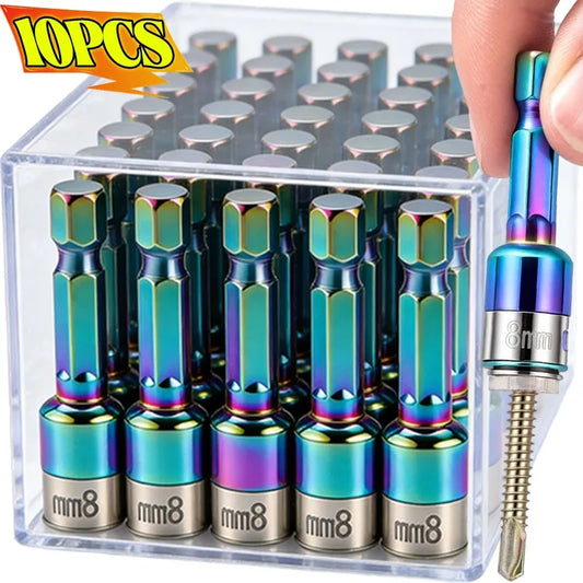 Stainless Steel Sleeve Wrench Hexagonal Shank Impact Sockets Spanner Power Drills Converter Ratchet Socket Batch Adapter Tools