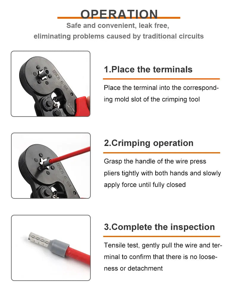 1200PCS Self Adjustable VE Tube Terminal Kits Tool Plier Set Cord End Bootlace Ferrules Wire Cable Crimper 6-4A/6-6A