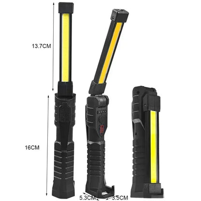 Powerful Fold Flashlight Type-c Rechargeable Lantern Built-in Battery Magnetic LED Work Lights for Camping Garage Emergency Lamp
