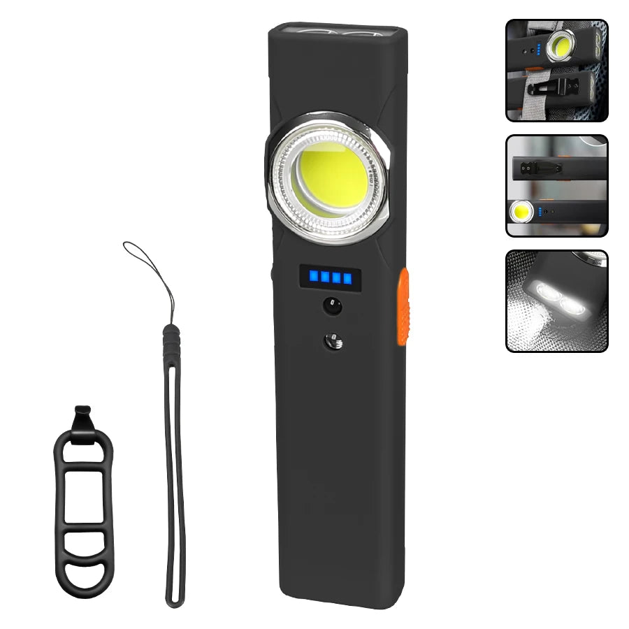 EDC LED Flashlight with Pen Clip Magnetic Rechargeable Work Light