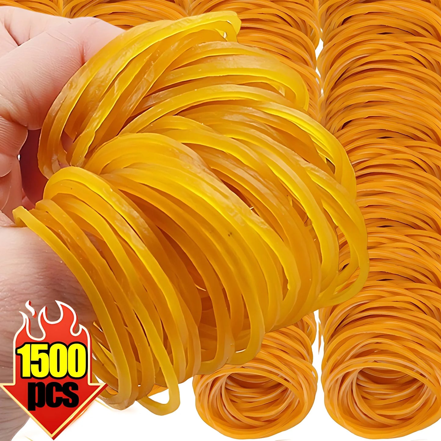 Wholesale Elastic Rubber Bands – Stretchable Yellow O-Rings Latex Fasteners for Office & School Stationery Supplies (Bulk Pack)