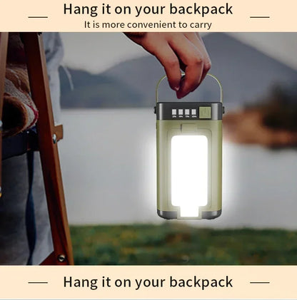 4-leaf Solar  LED Lantern Rechargeable Emergency Flashlight Portable Power Bank Foldable Tent Light for Outdoor Camping Fishing
