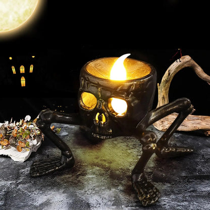 Halloween LED Skull Hand Lantern Light Ghost Lamp Candle Flameless Tea Lights Candle Halloween Party Home Decoration
