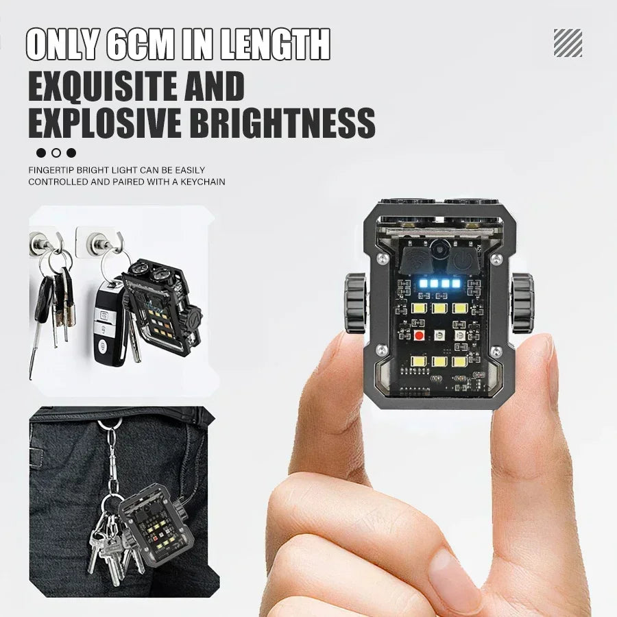 Multifunctional Mini LED Flashlight Gyroscope Type-C Rechargeable Torch
