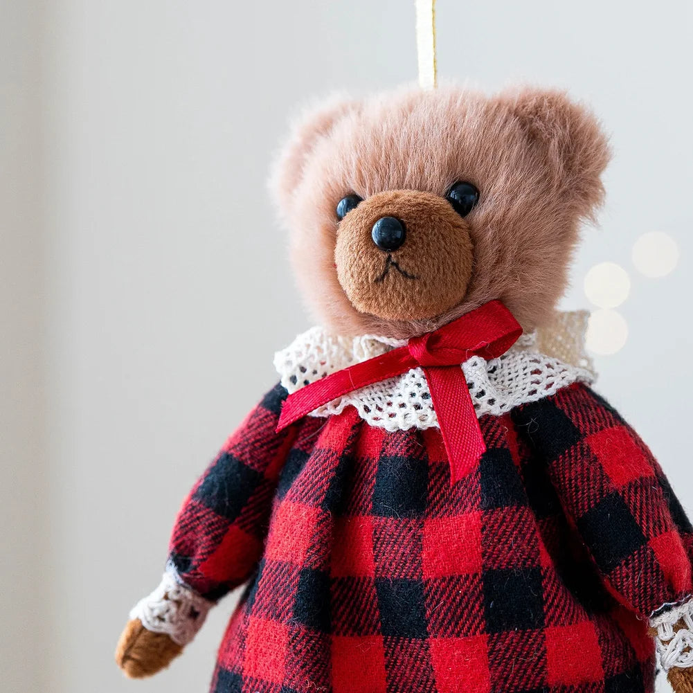 Soft Cloth Couple Bear Plush Keychain with Princess and Gentleman Cartoon Characters for Decoration and Accessories