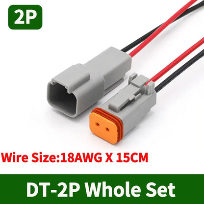 Deutsch DT Waterproof Connector with 15cm Wire DT06-2S DT04-2P 2/3/4/6/8/12 Pin 16-22AWG
