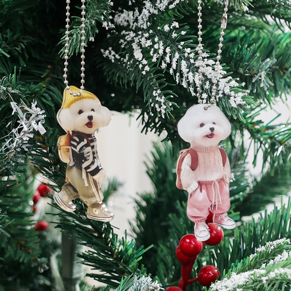 Cute Teddy Dog Car Hanging Ornament Keychain Pendant