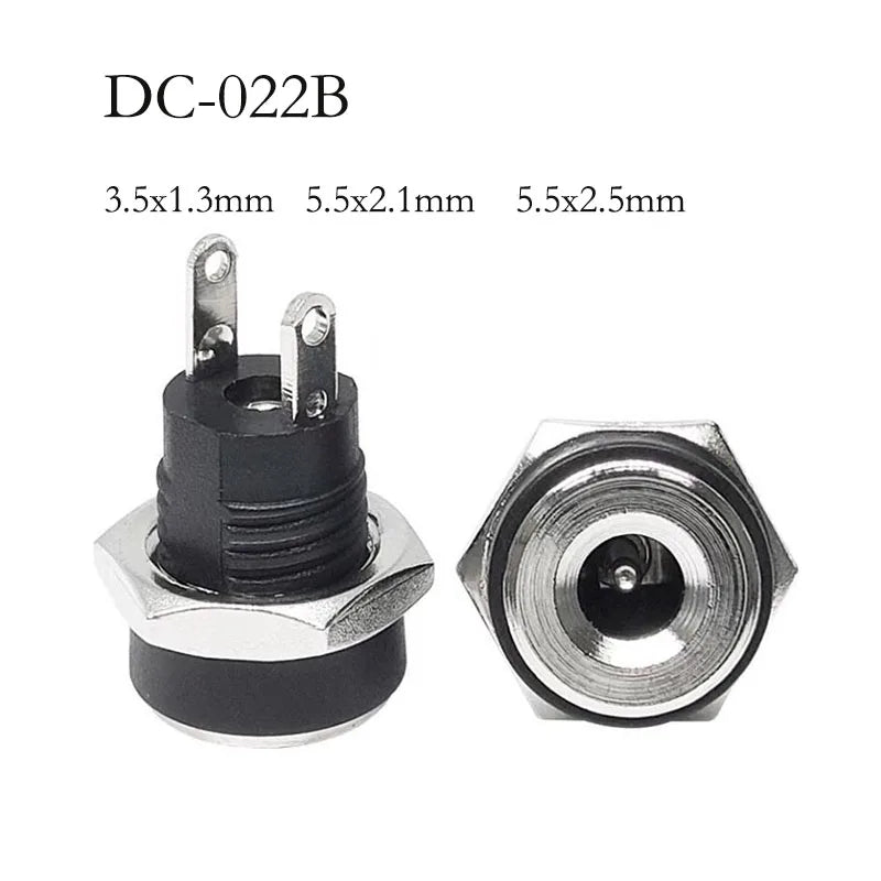 DC-022B Copper DC Power Socket Adapter Jack Connector 5.5×2.1mm