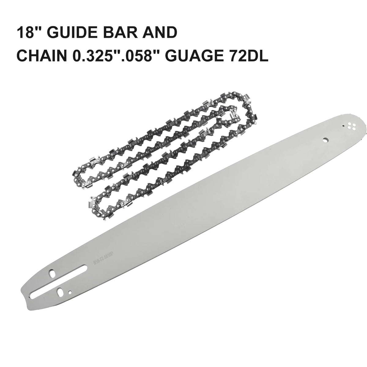 Replacement 18 Guide Bar with 0 325 Chain and 058 Gauge 72DL for 62CC 58CC 52CC Chainsaws Including and Tarus Models