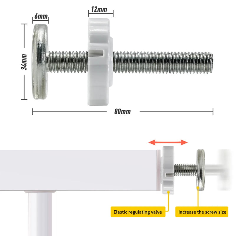 1/4pcs Pressure Fit Spindles & Screw Bolts For Safety Gates White M8 M10 Baby Gate Spare Kit