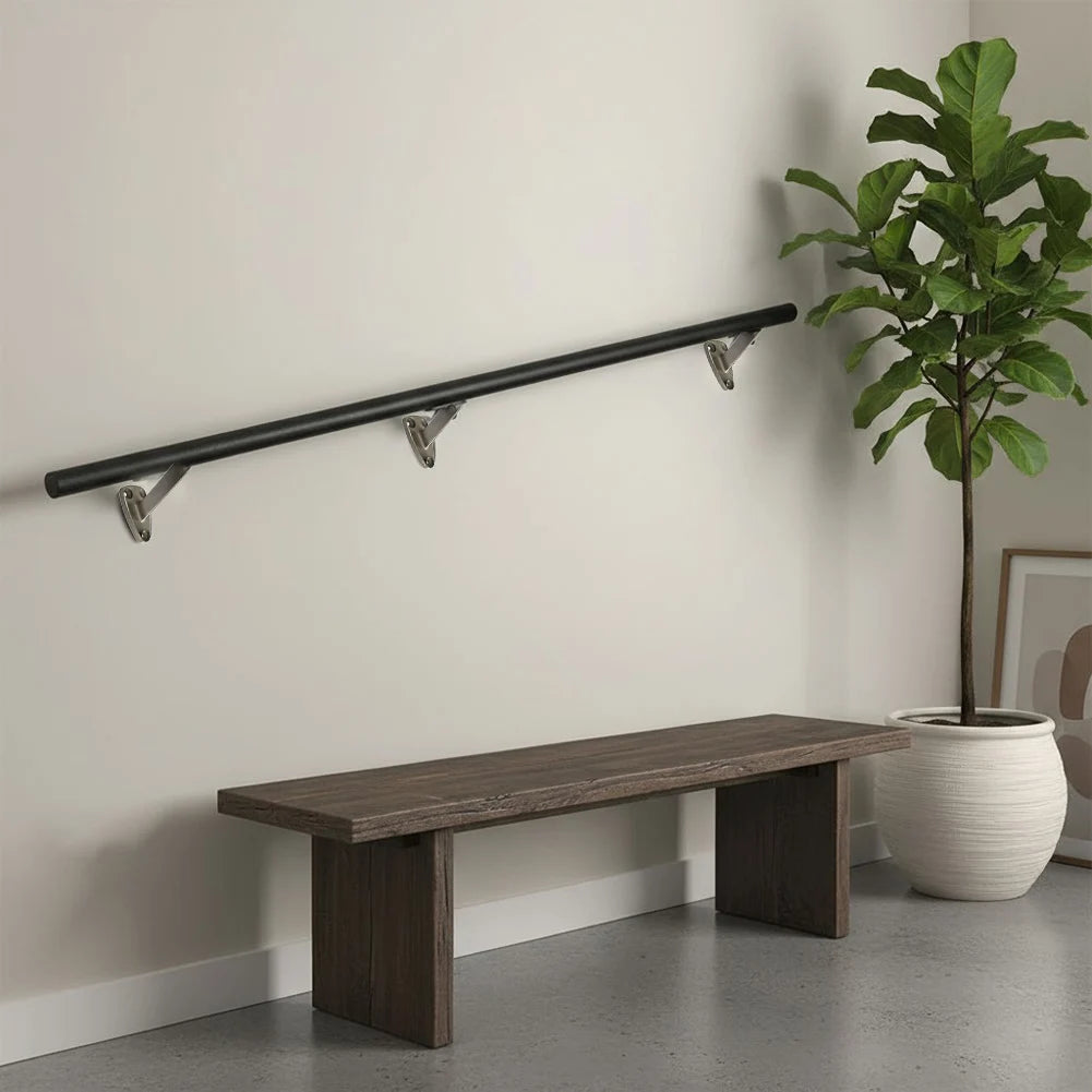 6-Pack Aluminum Alloy Wall Brackets For Staircase Handrails Rust-Resistant Heavy-Duty Support Brackets For Indoor Outdoor Use