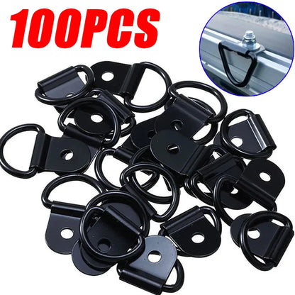 100/10PCS D Shape Pull Hook Tie Down Anchor Ring Iron Stainless Steel Cargo Tie Down Ring for Truck Trailers RV Boat Accessories