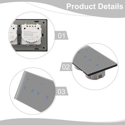 Home Automation Smart Home Experience WiFi Touch Switch Voice Control Switch Smart Home 100-240Vac 50 60Hz Sleek Modern Design