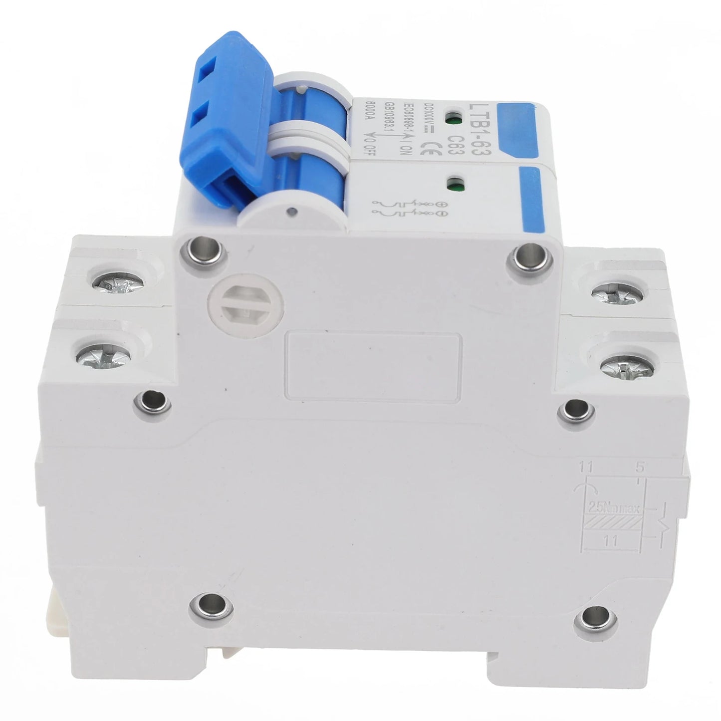For Solar Photovoltaic Compatible DC 1000V Circuit Breaker Available in 6A to 63A Rated Currents for Overload Protection