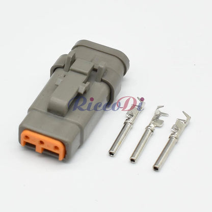 3-Pin Waterproof Deutsch DTM Connector DTM06-3S DTM04-3P ATM06-3S Grey Male Female Socket