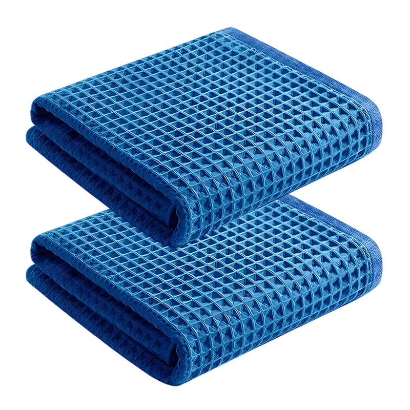 Car Wash Towel Glass Cleaning Water Drying Microfiber Window Clean Wipe Auto Detailing Waffle Weave for Kitchen Bath Home Office