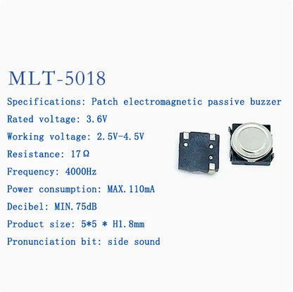 Active and Passive Electromagnetic Patch Buzzers MLT-4020 MLT-5018 MLT-5020 MLT-5030 5525 7525 8530 8540 9025 9032 9045 MLT9650
