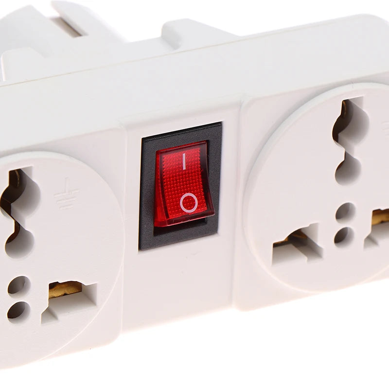 UK/EU Plug Adapter with Switch Universal Extension Socket 10A 250V