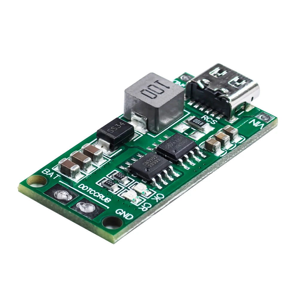 Multi-Cell 2S-4S Type-C Boost Charger Step-Up Module for 7.4V-16.8V LiPo and Li-Ion 18650 Batteries
