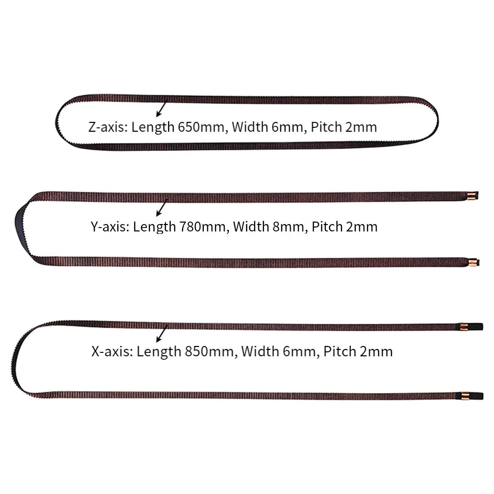 3PCS Timing Belt Kit For Kobra3 Spare Y Z Axis Timing Belt Rubber Drive Belt For 3D Printer  For Replacing Worn-out Belts