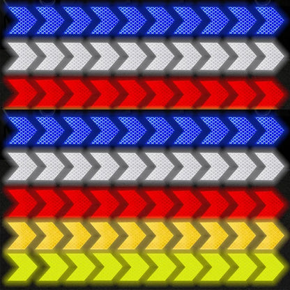 Car Reflective Arrow Stickers with Luminous Film – Hazard Warning Safety Decals for Car Bumper & Trunk (10pcs)