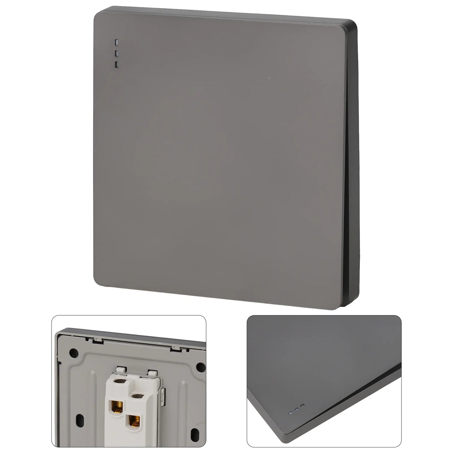 None Gray Button Switch Switches 1 2 3 Gang 86mm Flame Frameless PC Material Push Retardant Rocker Switch None