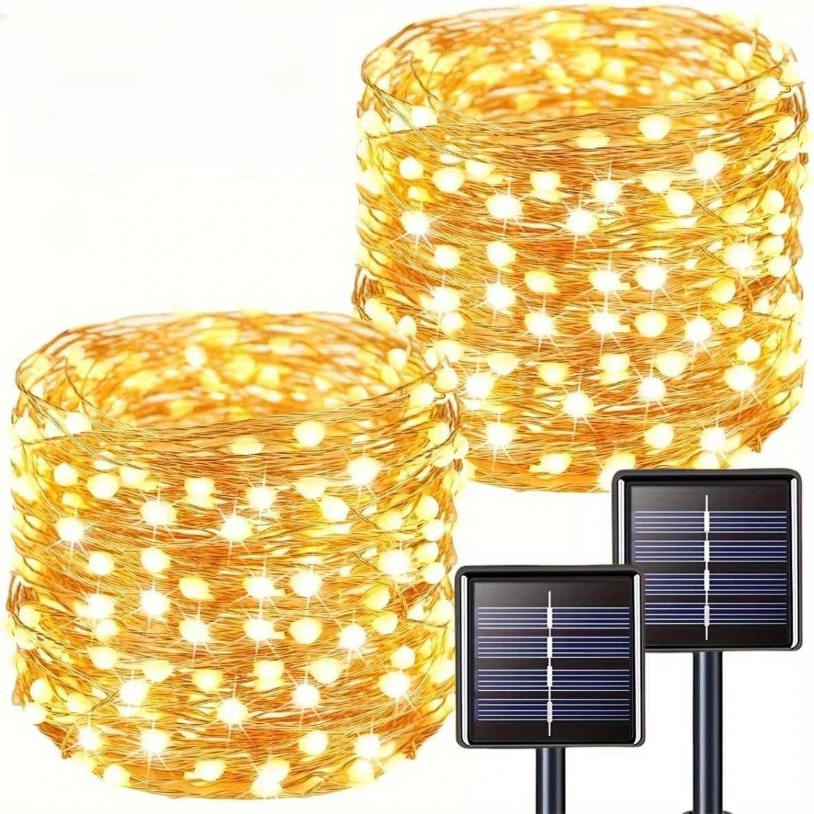 Outdoor LED Solar Fairy String Lights Waterproof Garden Decoration Garland 8Modes Copper Wire Light For Street Patio Christmas