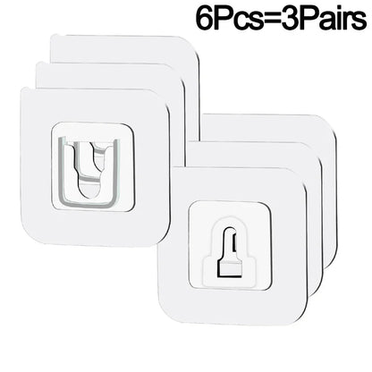 Double Sided Adhesive Wall Hooks Invisible Traceless Storage Hooks