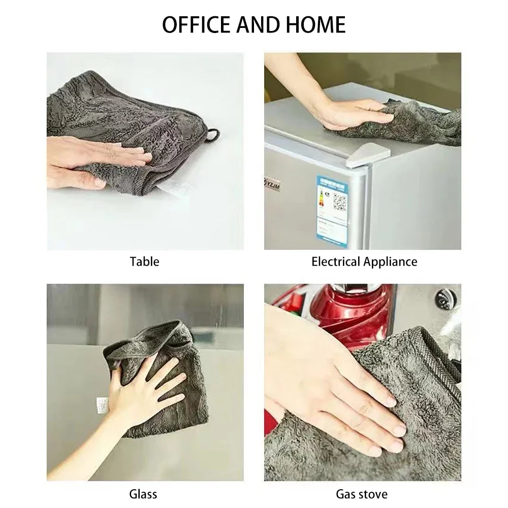 1/2PCS High-end Microfiber Car Wash Towel Soft Drying Cloth Car Body Towels Double Layer Plush Thicken Water Absorption Car Rag