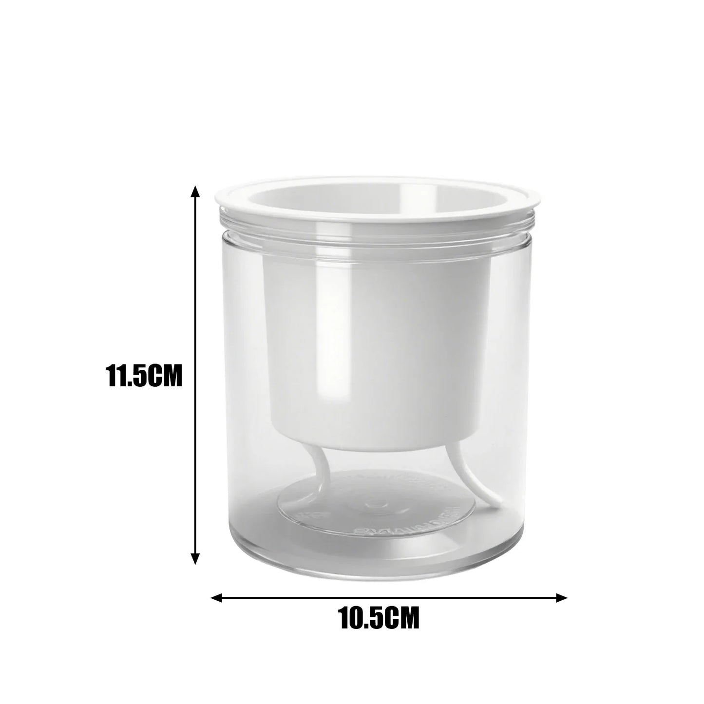 Self Watering Flower Pot Lightweight Transparent Round Resin Planter for Household Bedroom Plants Water Saving Lazy Garden Decor