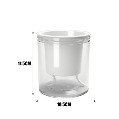 Self Watering Flower Pot Lightweight Transparent Round Resin Planter for Household Bedroom Plants Water Saving Lazy Garden Decor