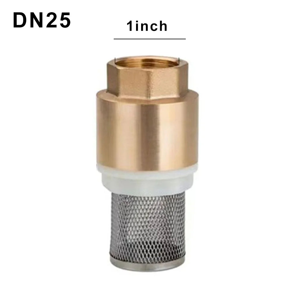 Brass Foot Valve DN25 With Check Valve Stainless Steel Basket Suction Basket 1 Inch Internal Thread Foot Valve 25 Mm