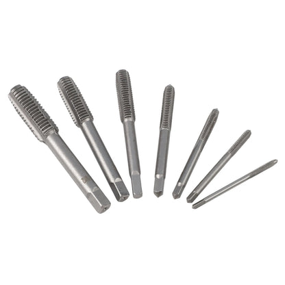 7Pcs For M3 Metric Thread Tap Drill Bits Set with HSS Straight Fluted Screw Taps for Stainless Steel and General Steel