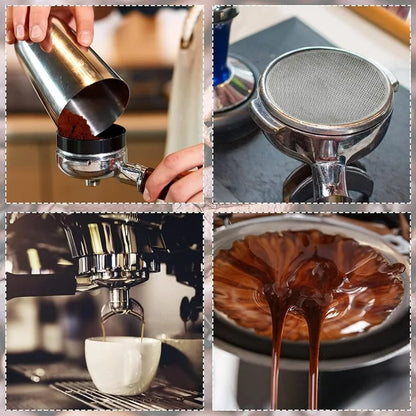 51/53/58mm Double Layer 304 Stainless Steel Coffee Filter Fine Mesh Reusable Coffee Puck Screen Professional Espresso Accessory